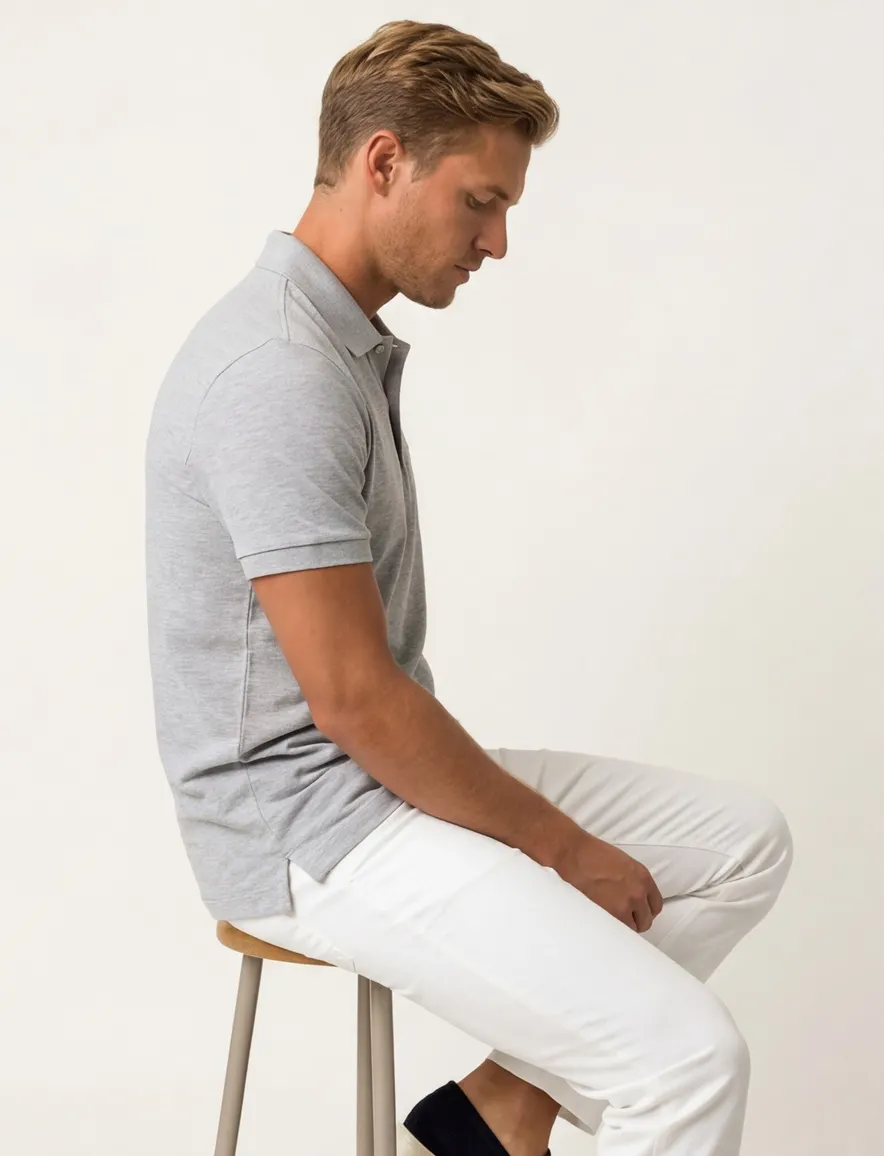 Poloshirt Lacoste grijs slim fit