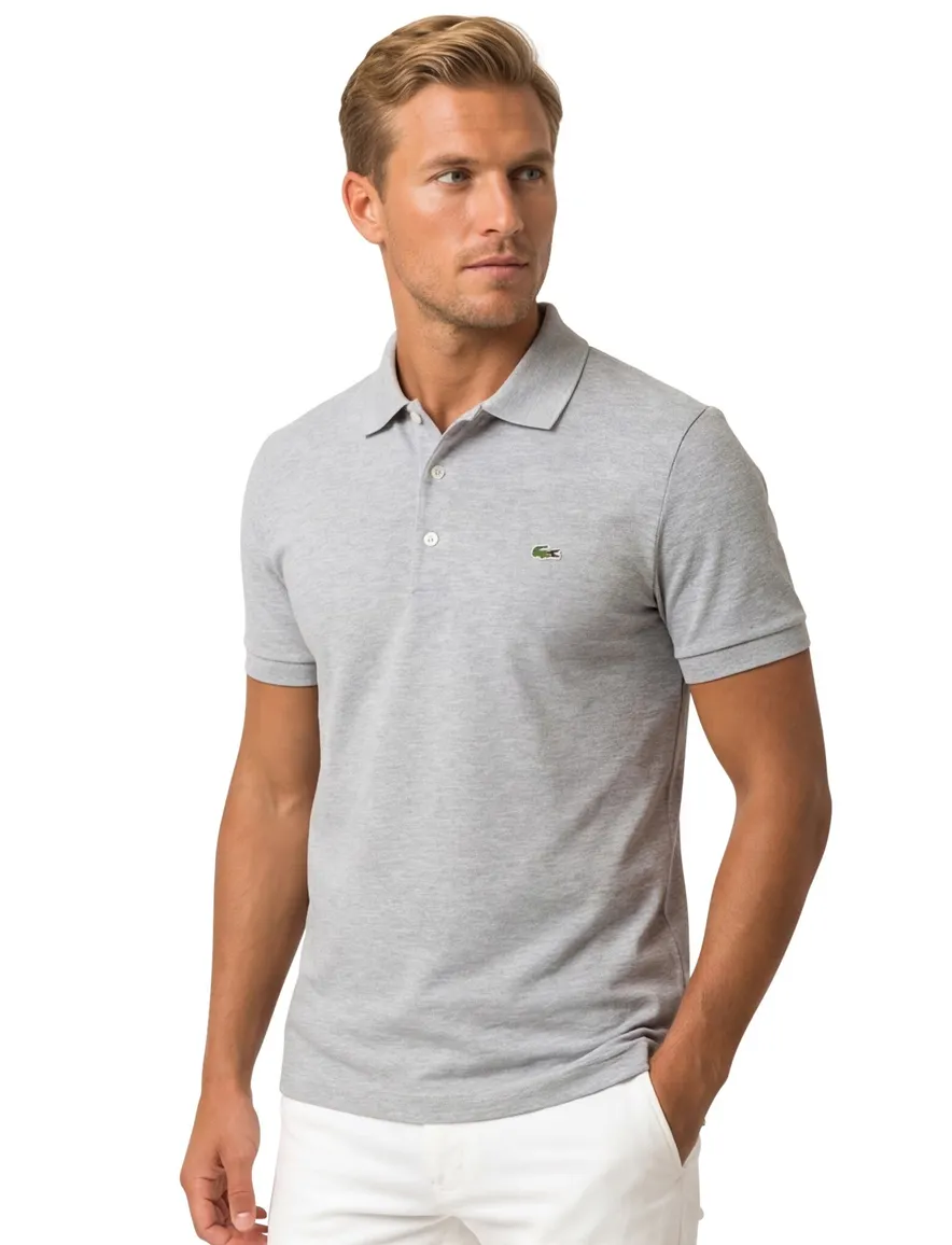Poloshirt Lacoste grijs slim fit