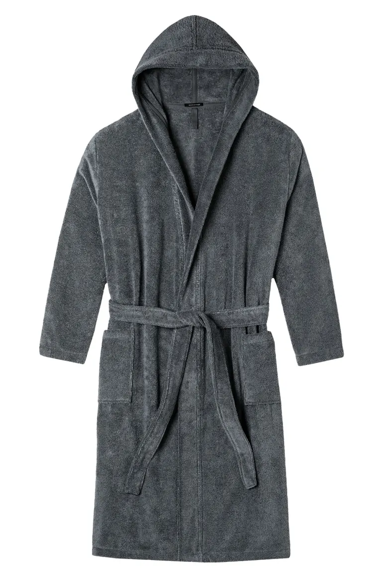 badjas Schiesser Essentials effen katoen grijs