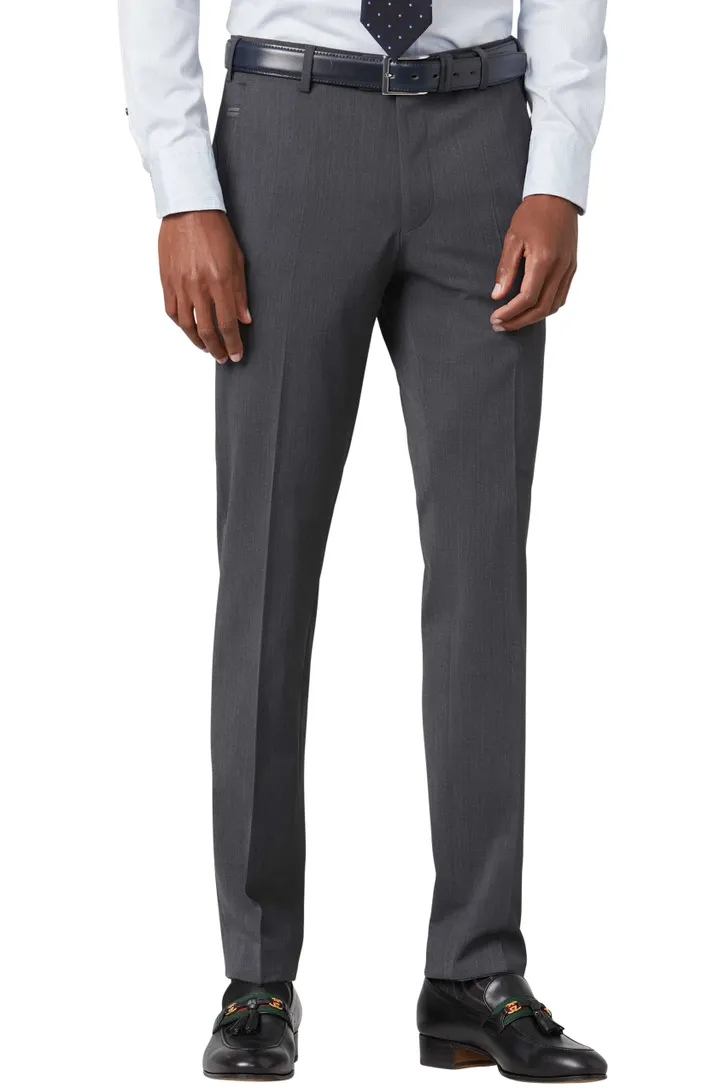 Meyer heren pantalon grijs effen wol Bonn
