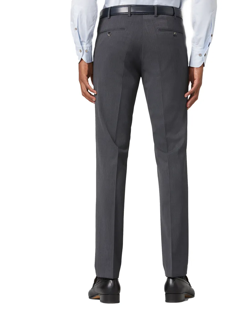 Meyer heren pantalon grijs effen wol Bonn