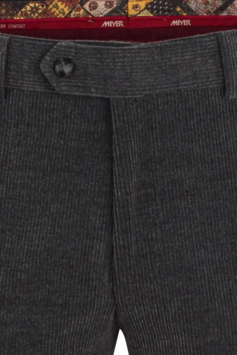 Meyer pantalon Roma donkergrijs wolcord