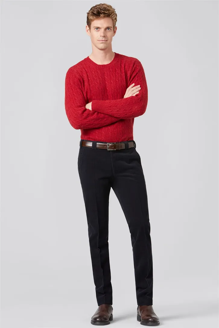 Meyer Roma broek corduroy donkerblauw wolcord