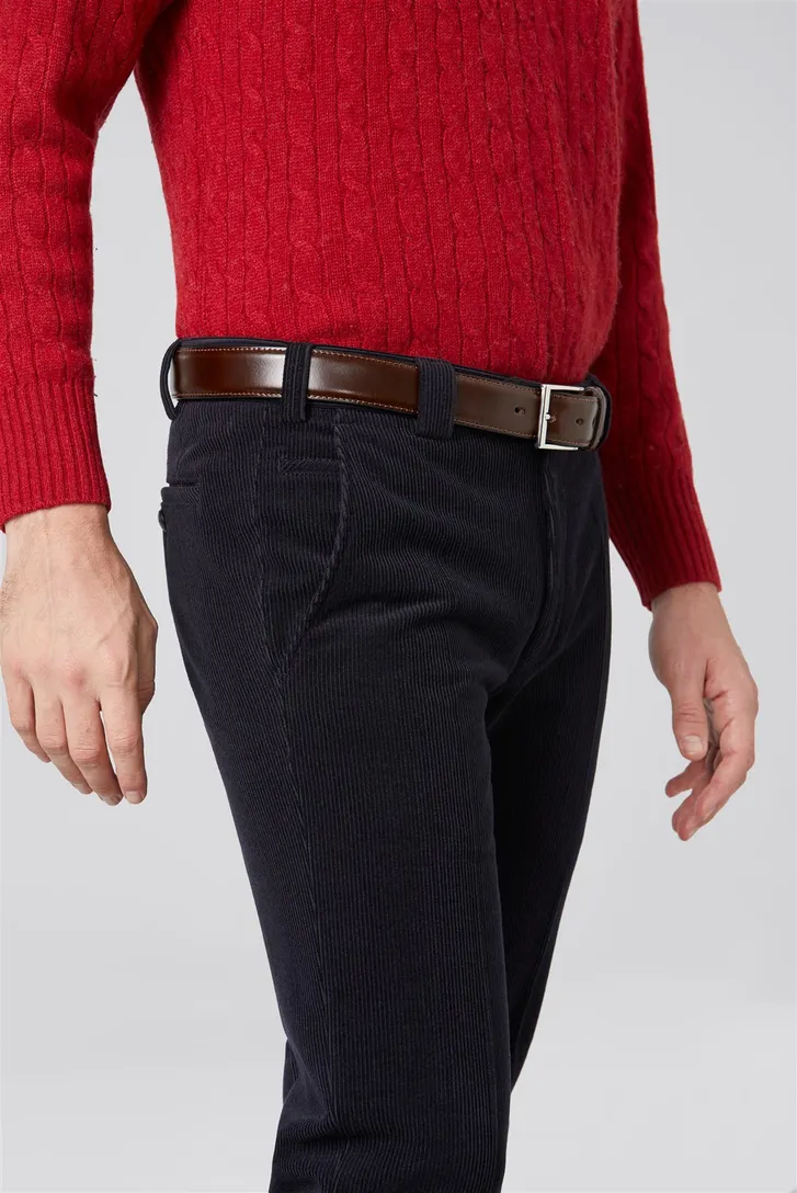 Meyer Roma broek corduroy donkerblauw wolcord
