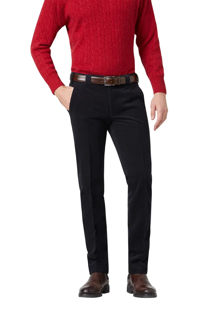 Meyer Roma broek corduroy donkerblauw wolcord