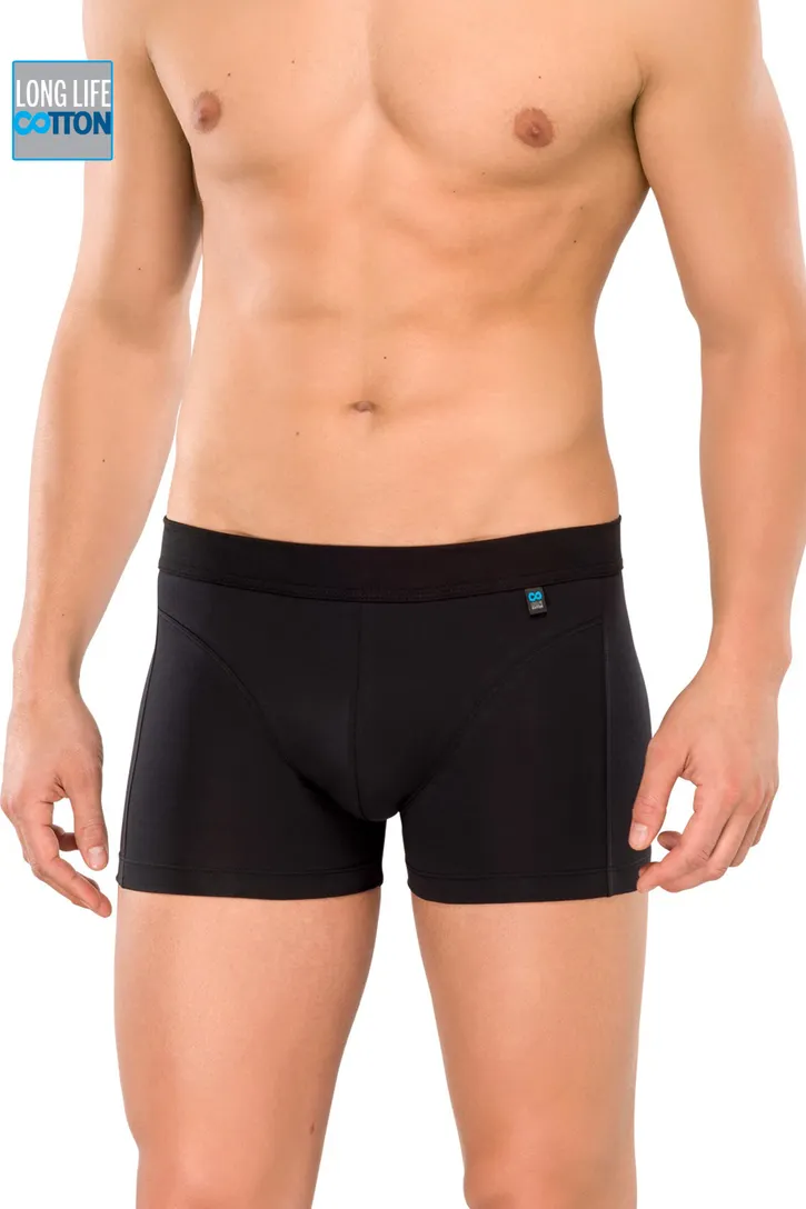 Schiesser boxershort Long Life Cotton effen zwart