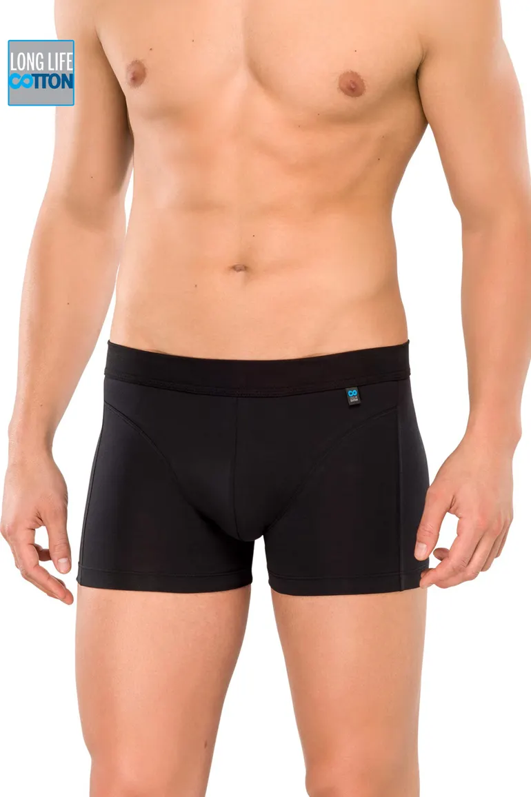 Schiesser boxershort Long Life Cotton zwart effen