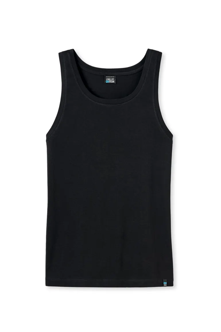 5=4 Schiesser long life cotton singlet zwart