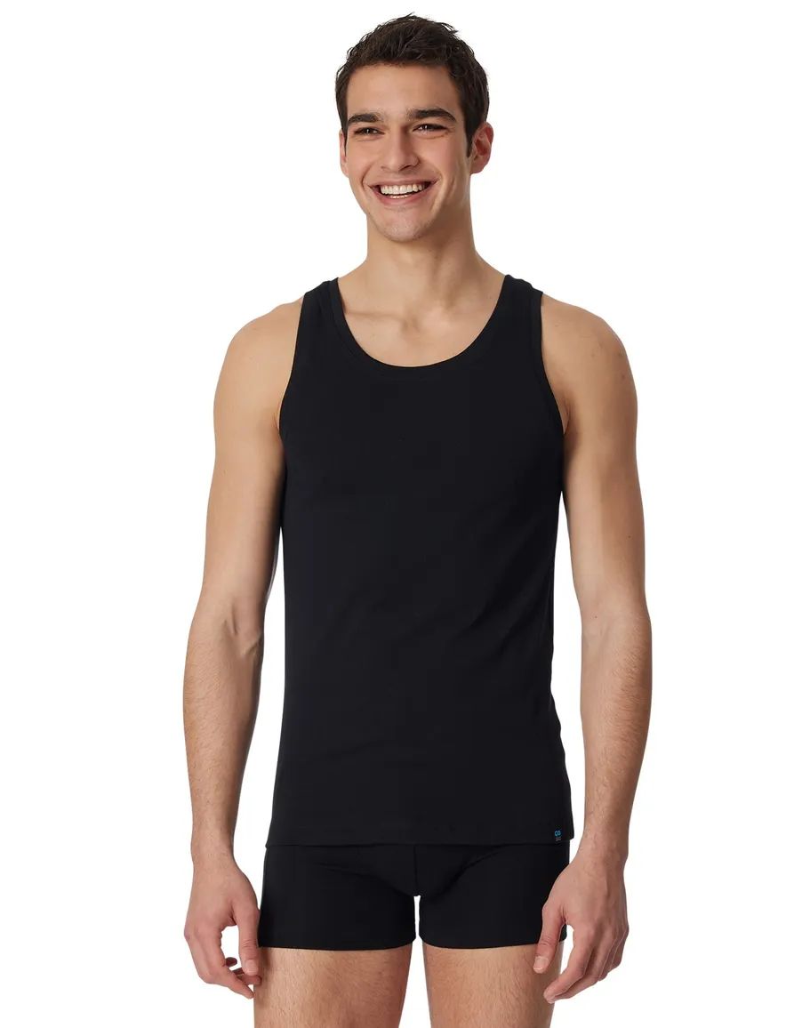 5=4 Schiesser long life cotton singlet zwart