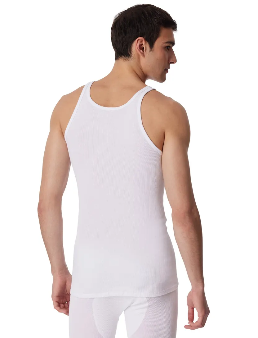 5=4 Schiesser Doppelripp singlet wit 2-pack