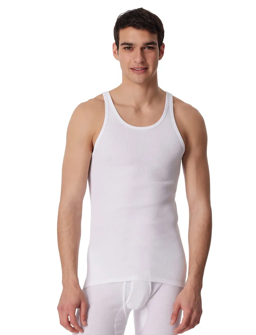 5=4 Schiesser Doppelripp singlet wit 2-pack
