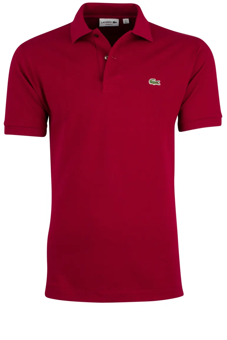 polo Lacoste rood effen katoen wijde fit