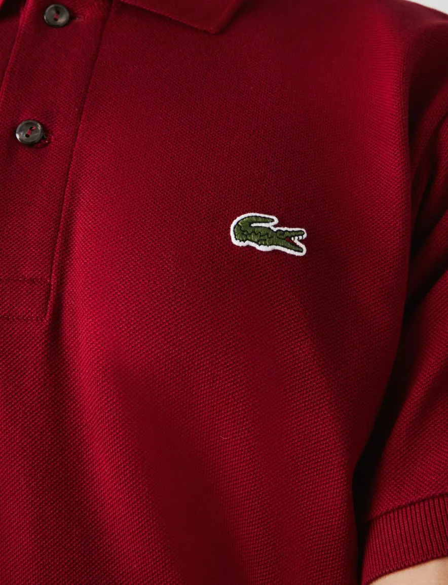 Lacoste polo wijde fit rood effen katoen