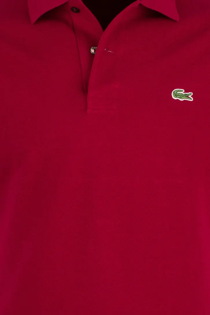 Lacoste polo rood effen katoen wijde fit