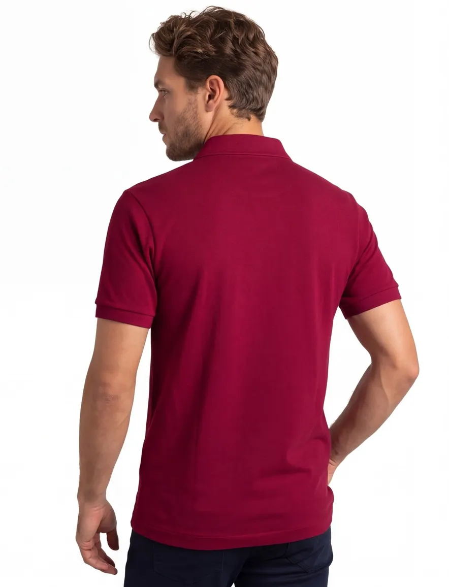 Lacoste polo wijde fit rood effen katoen