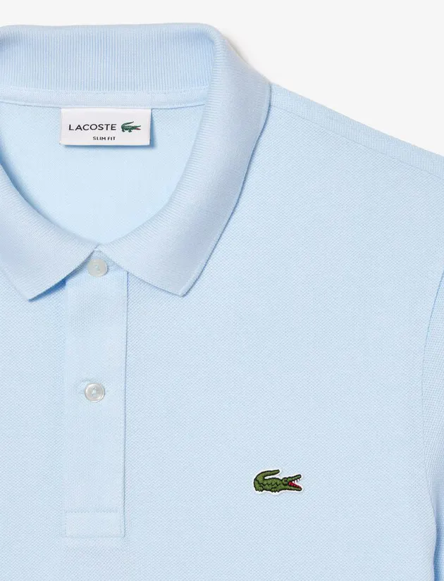 Lacoste polo wijde fit lichtblauw effen katoen