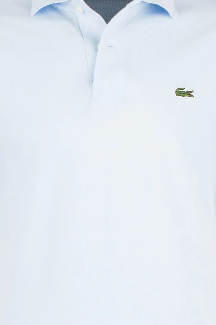 Lacoste polo lichtblauw effen katoen wijde fit