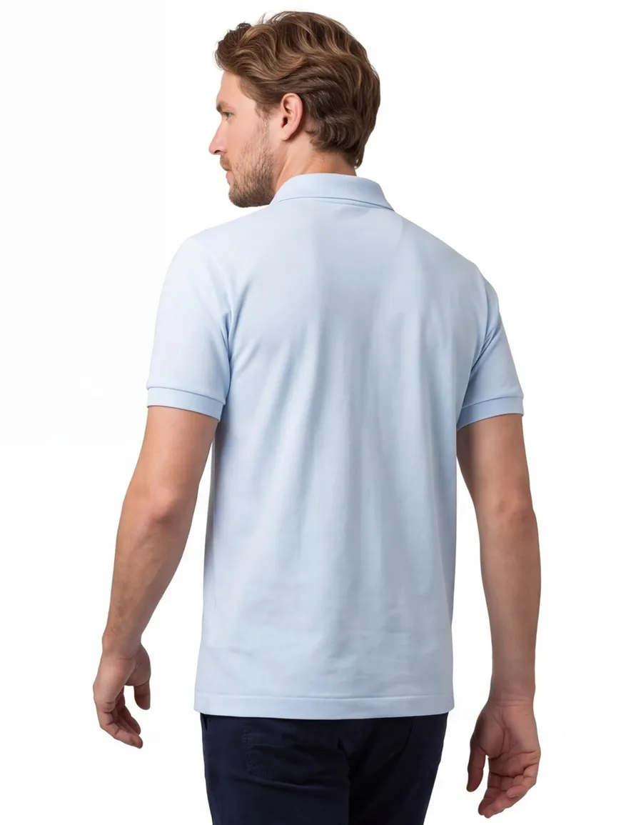 Lacoste polo wijde fit lichtblauw effen katoen