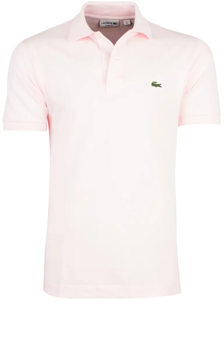 polo Lacoste roze effen katoen wijde fit