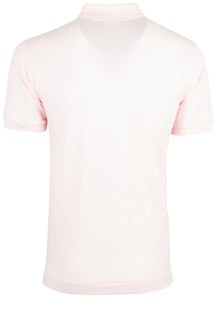 polo Lacoste roze effen katoen wijde fit