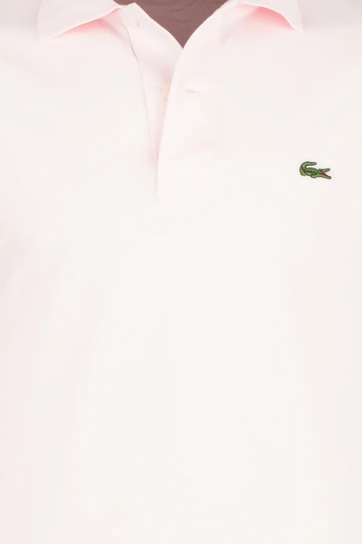 Lacoste polo roze effen katoen wijde fit