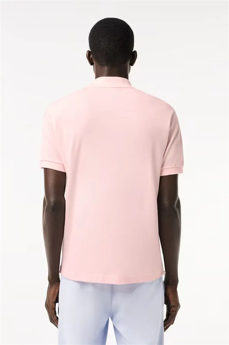 Lacoste polo wijde fit roze effen katoen