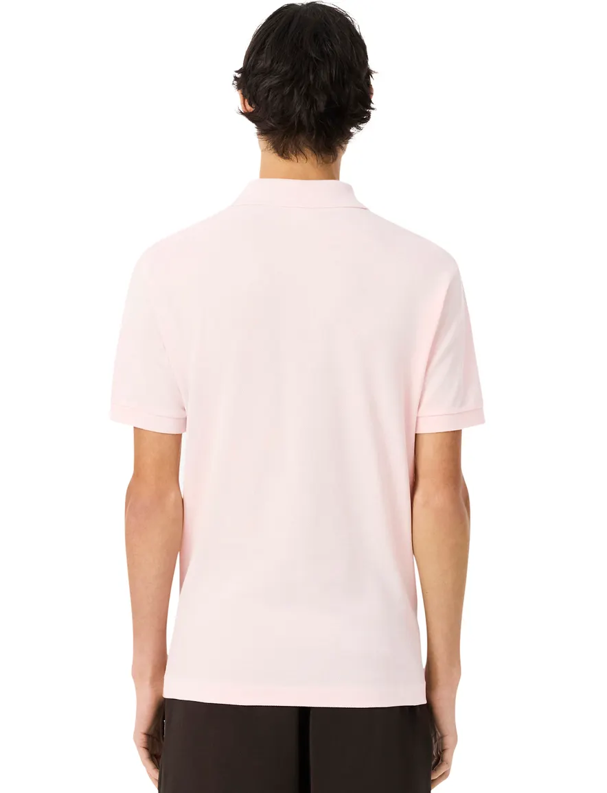 polo Lacoste roze effen katoen wijde fit