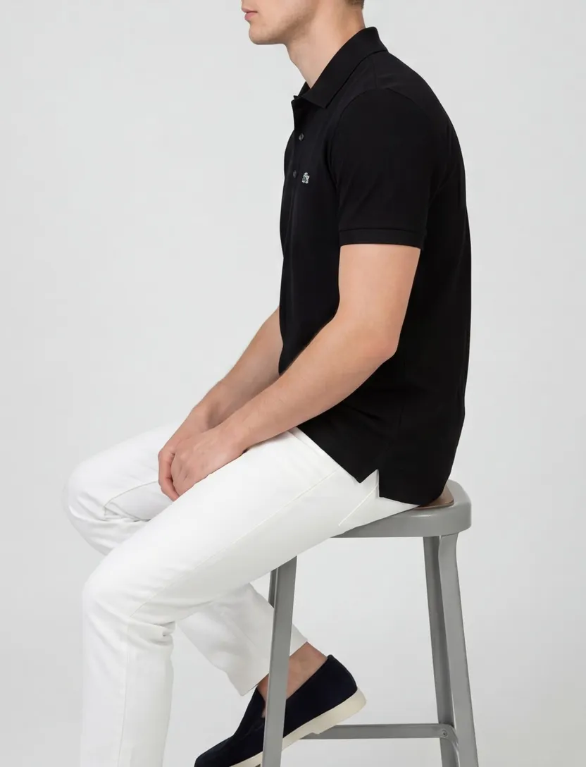 Lacoste polo Slim Fit stretch zwart