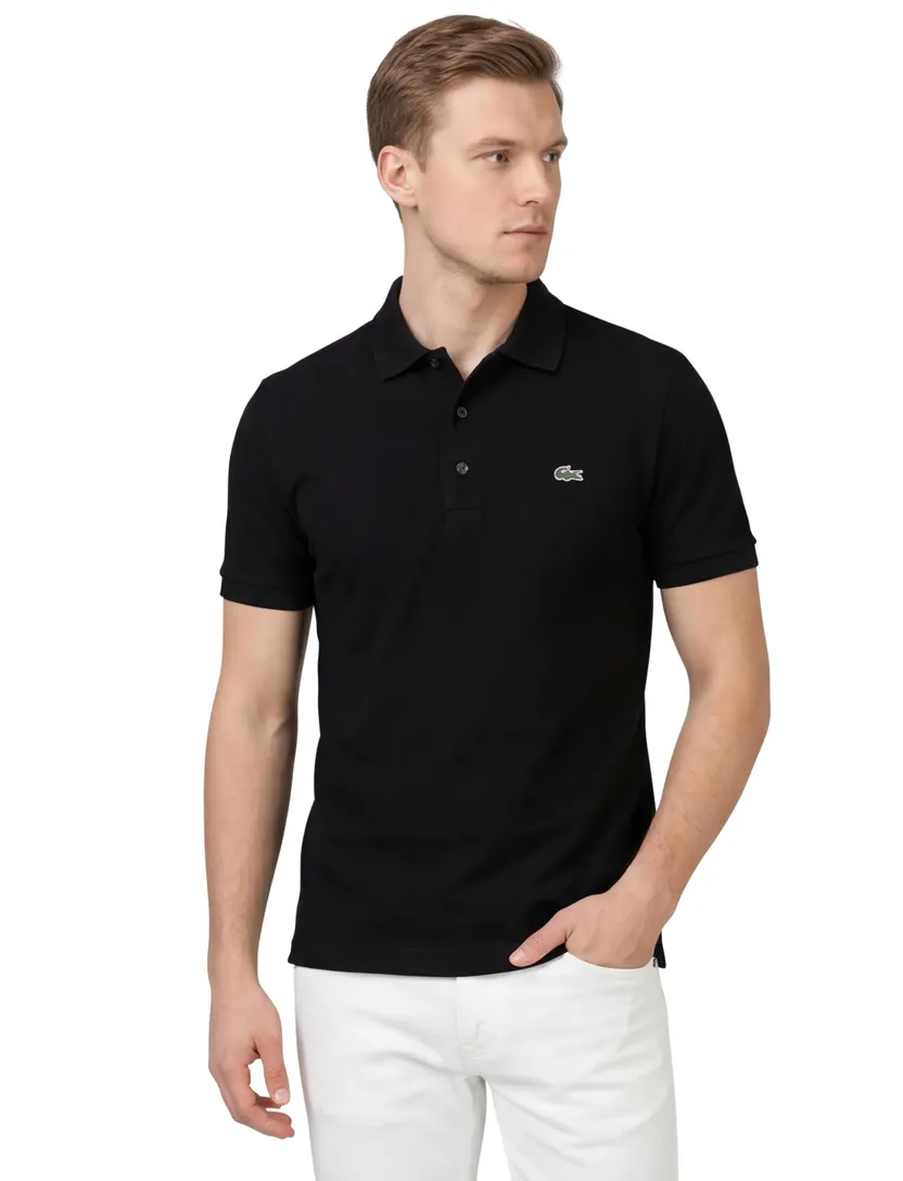 Lacoste polo Slim Fit stretch zwart