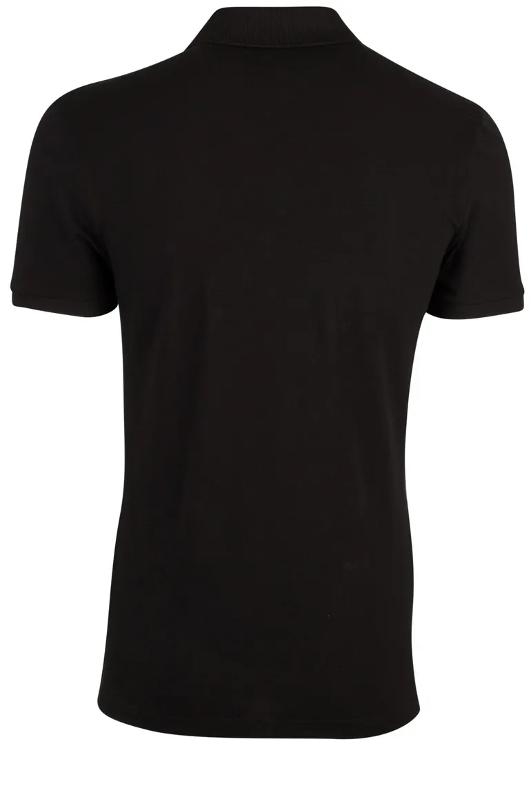 Lacoste polo slim fit zwart effen katoen