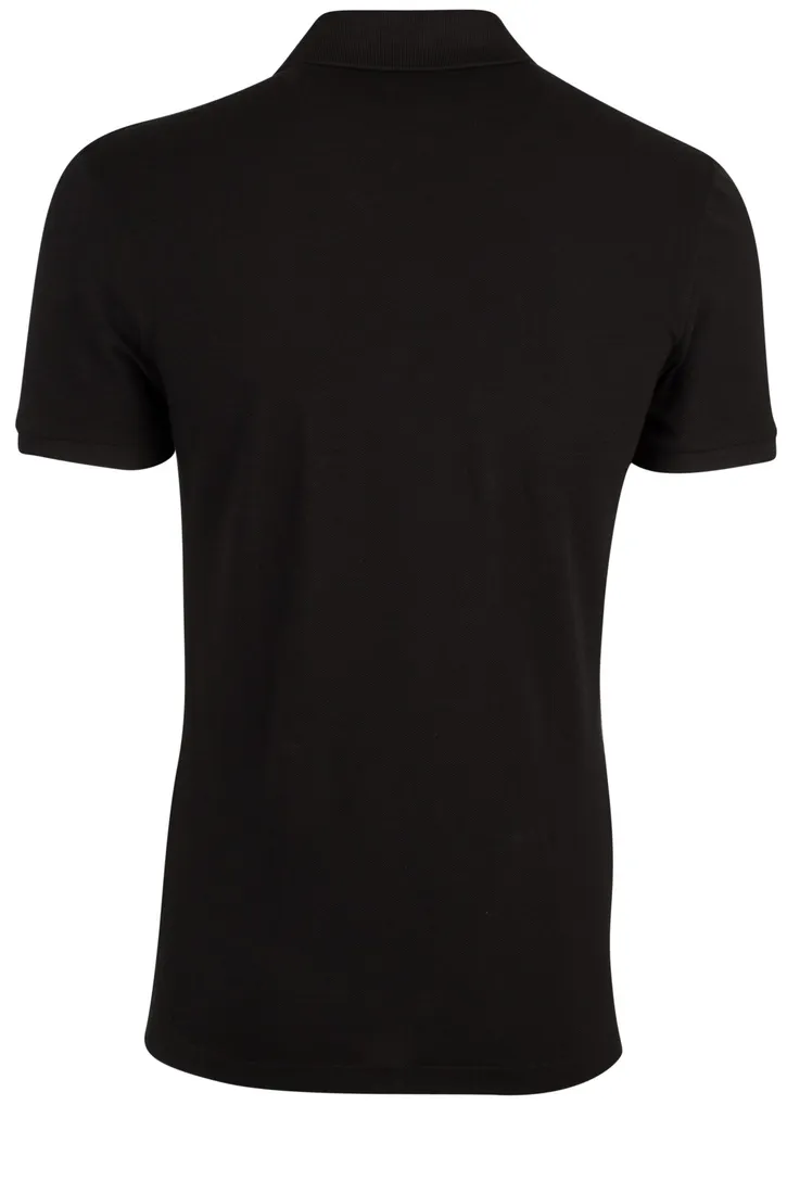 Lacoste polo zwart effen katoen slim fit