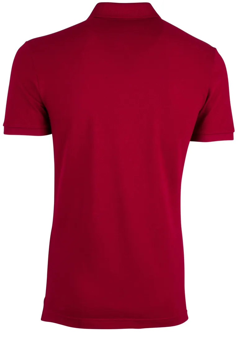 polo Lacoste bordeaux effen katoen slim fit