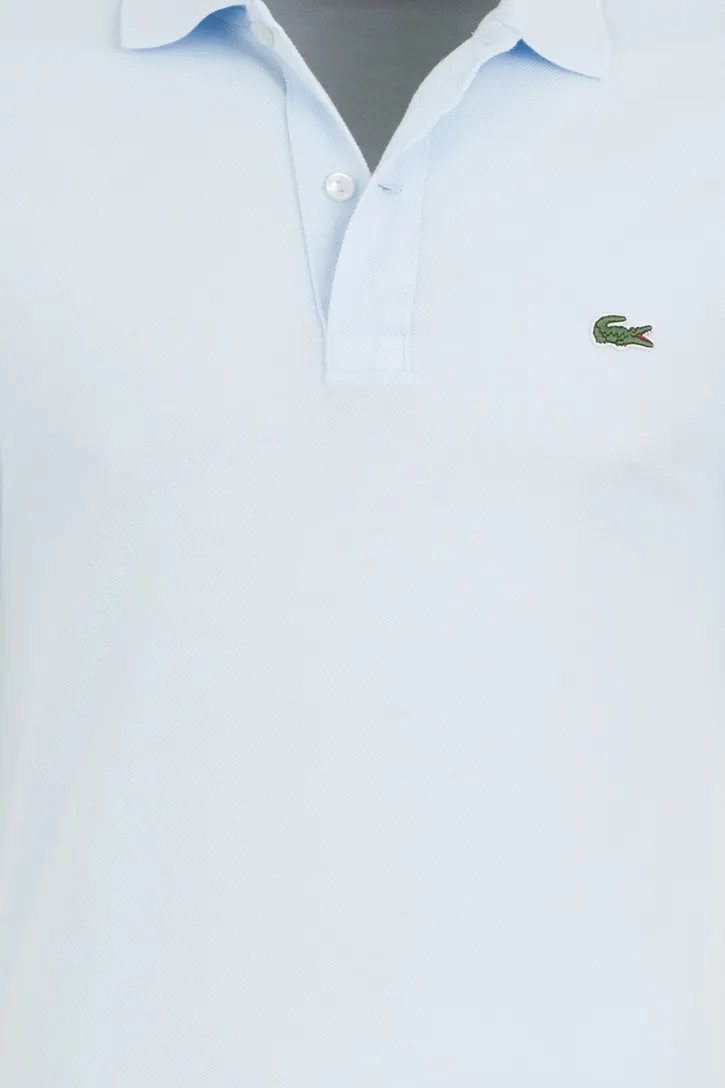 Lacoste polo lichtblauw effen katoen slim fit