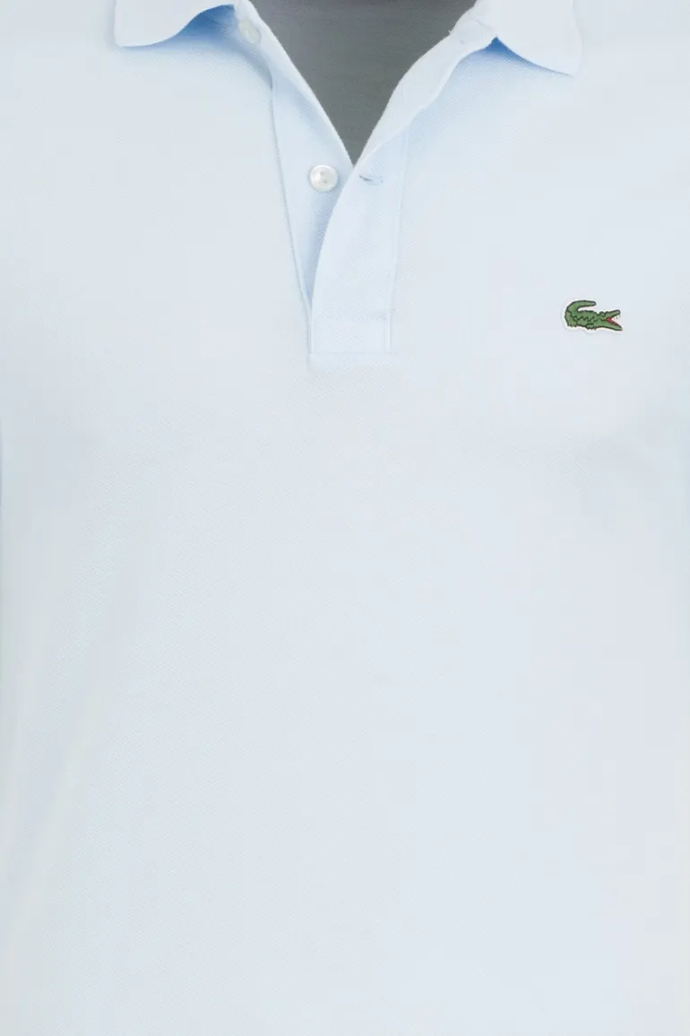 Lacoste polo slim fit lichtblauw effen katoen