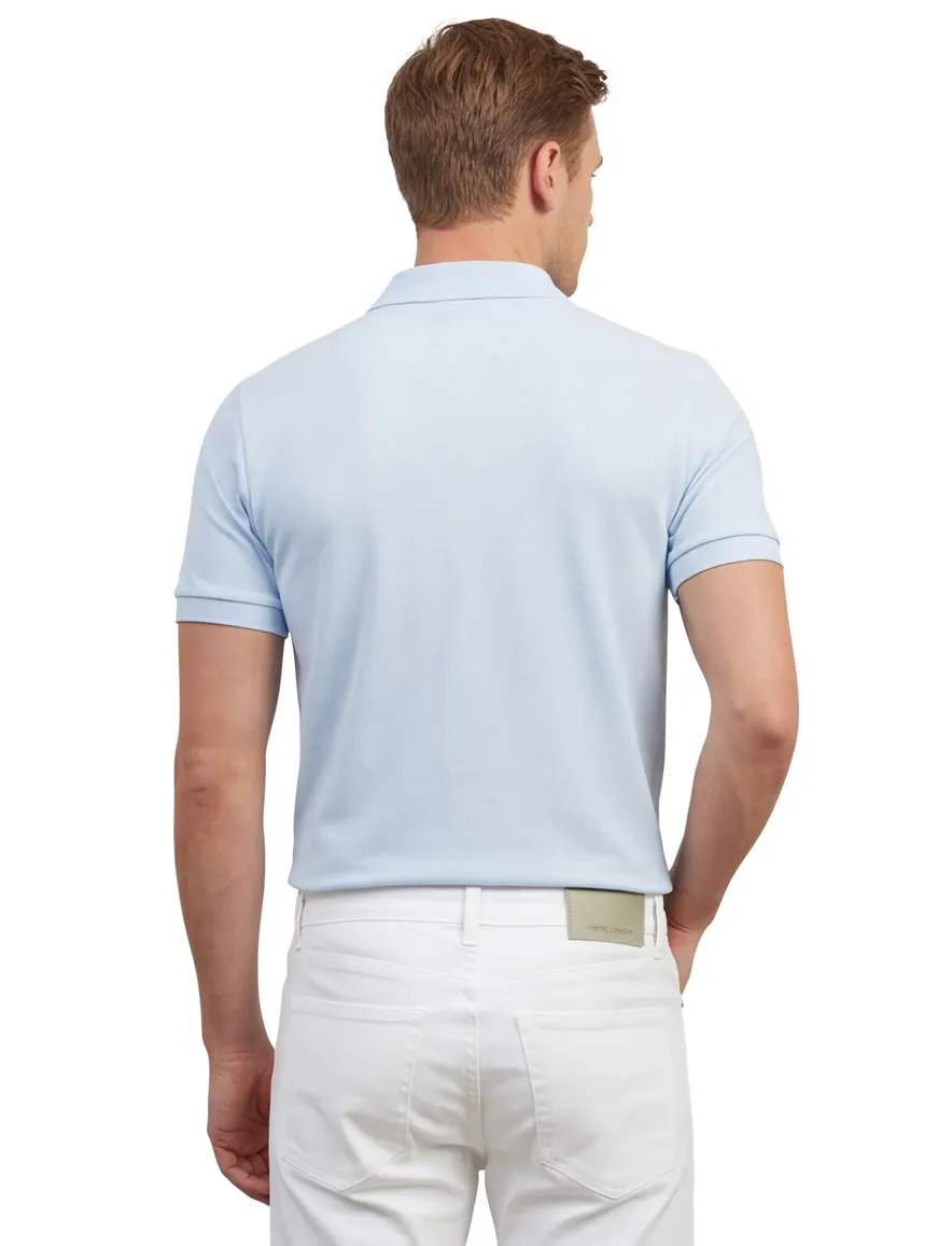 Lacoste polo slim fit lichtblauw effen katoen