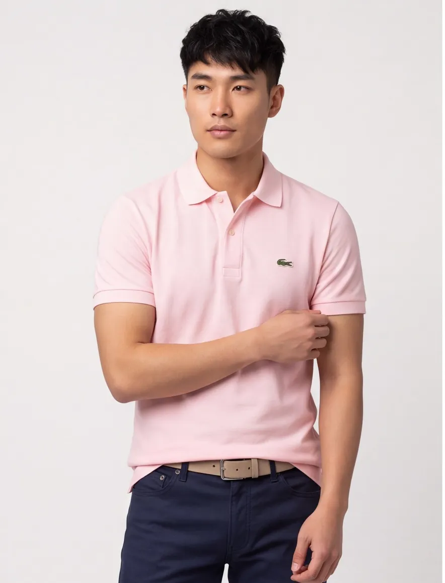 Lacoste polo slim fit lichtroze