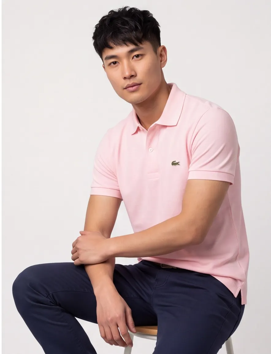 Lacoste polo slim fit lichtroze