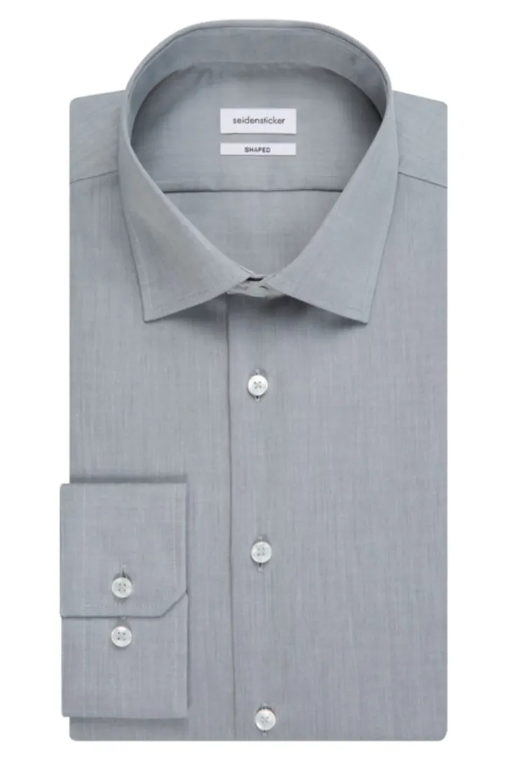 Seidensticker overhemd Shaped grijs chambray