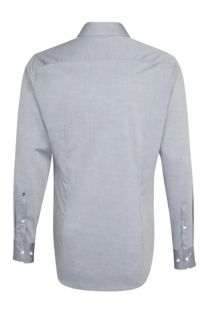 Seidensticker overhemd Shaped grijs chambray