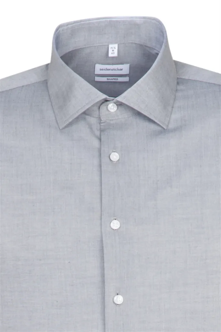 Seidensticker overhemd Shaped grijs chambray
