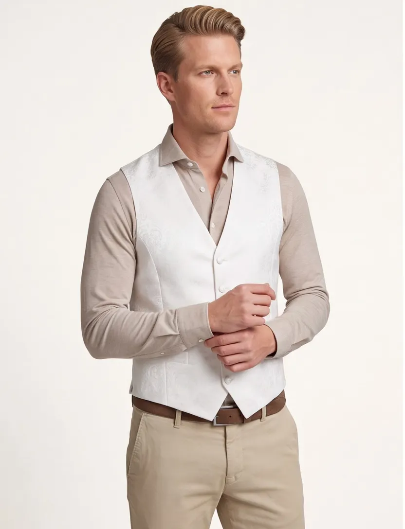 Digel gilet Lambert wit geprint
