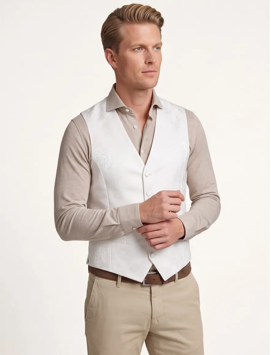 Digel gilet Lambert wit geprint