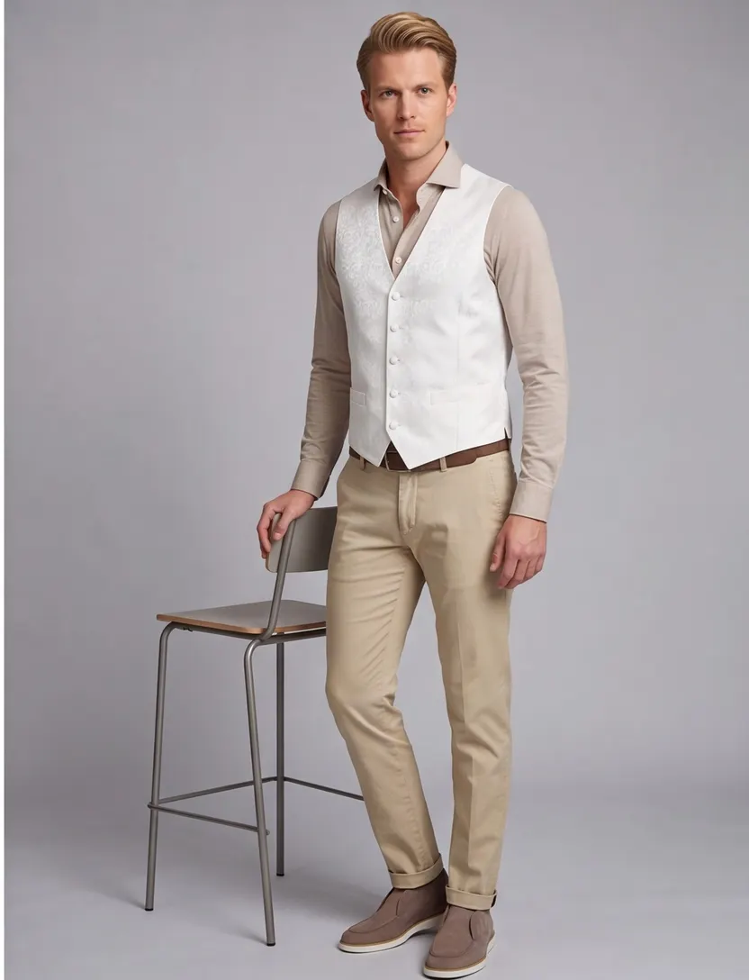 Digel gilet Lambert wit geprint