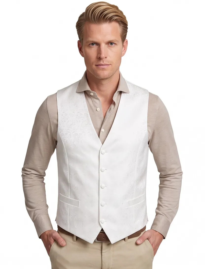 Digel gilet Lambert wit geprint