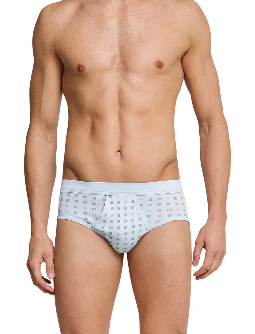 5=4 Schiesser slip lichtblauw motief 2-pack