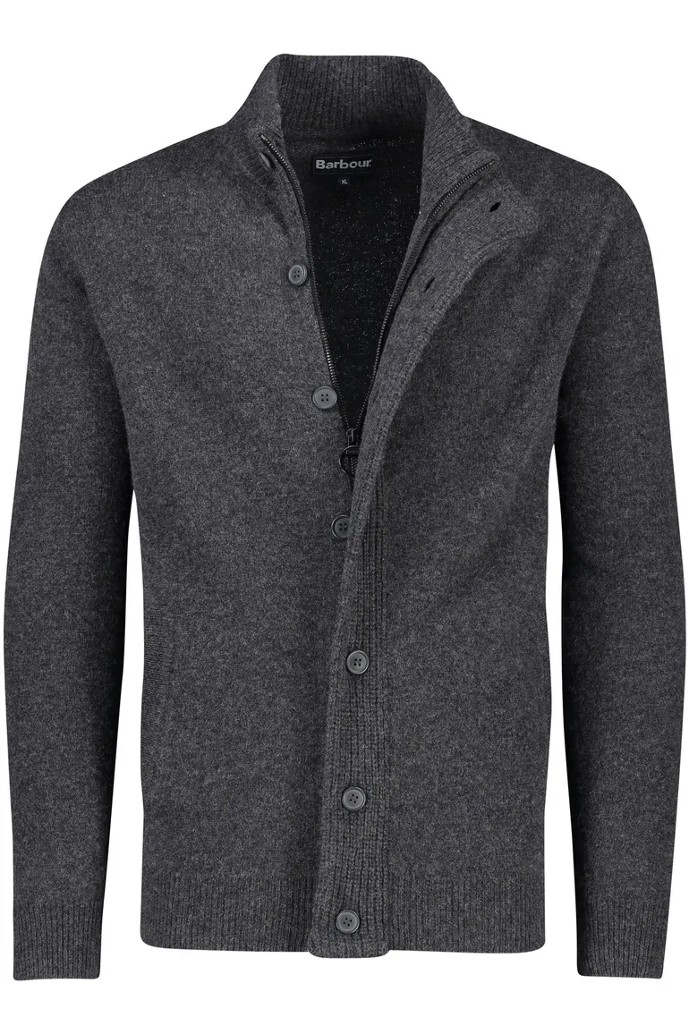Barbour vest antraciet gemêleerd wol