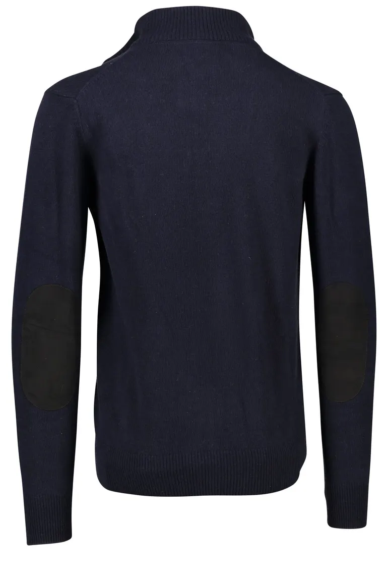 Barbour lamswollen vest opstaande kraag donkerblauw rits + knoop effen