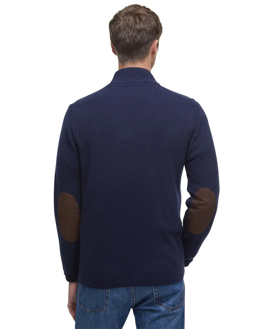 Barbour lamswollen vest opstaande kraag donkerblauw rits + knoop effen