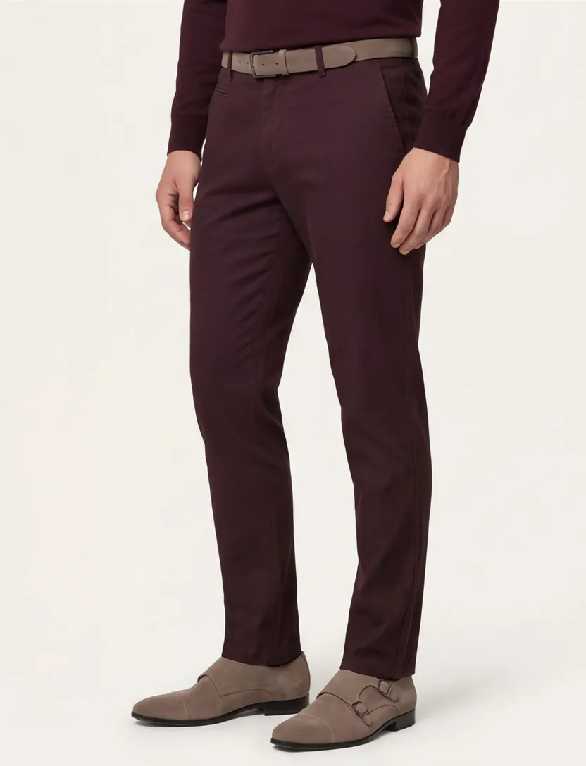 Portofino slim fit chino aubergine Ghibli