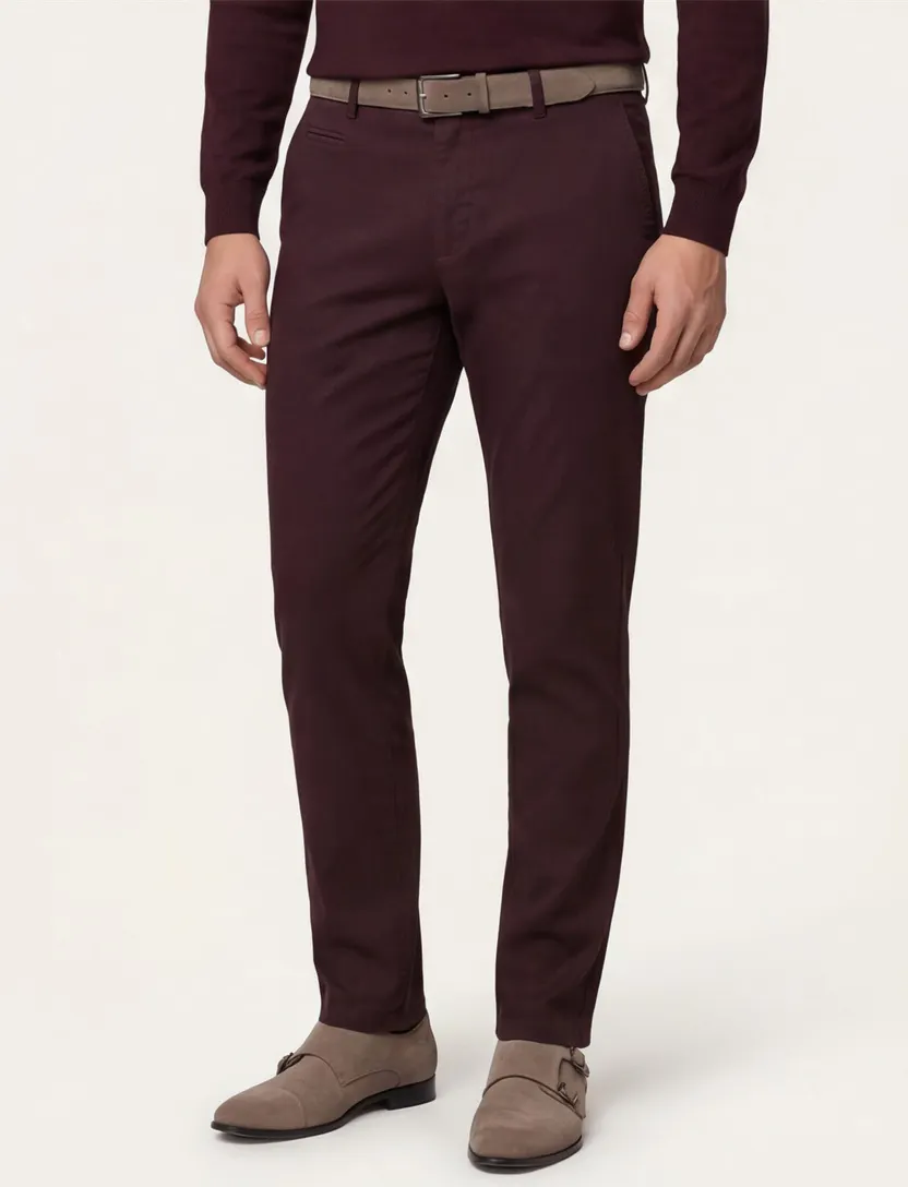 Portofino slim fit chino aubergine Ghibli
